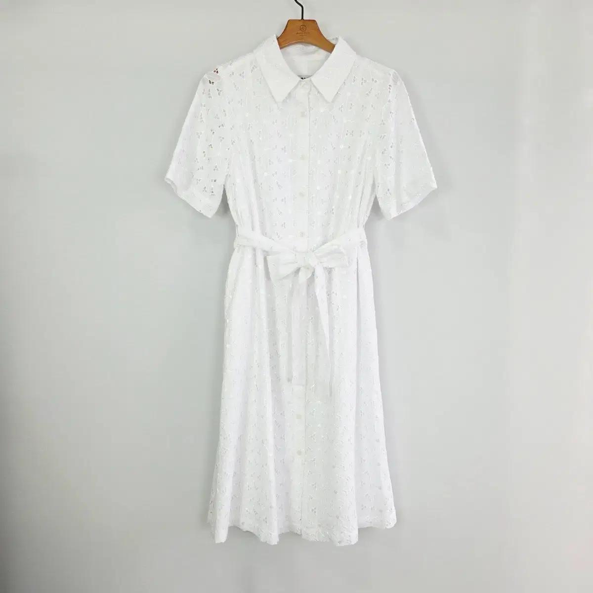 [JW JASON WU] 제이슨우 화이트 레이스 셔츠형 롱 원피스 여성