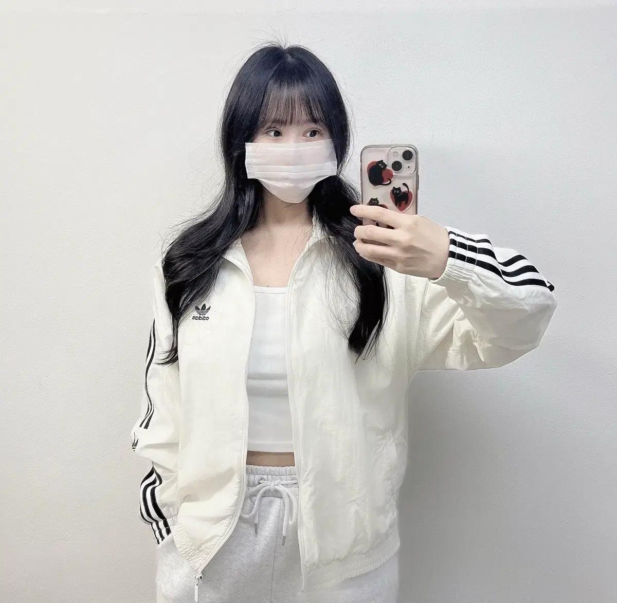 아디다스 오리지널 락업 바람막이 자켓 화이트