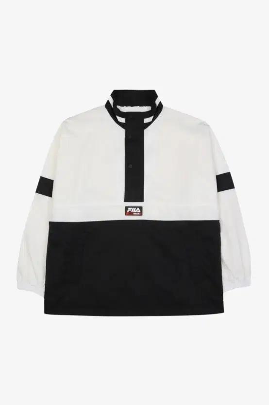 휠라 화이트/블랙 아노락 바람막이