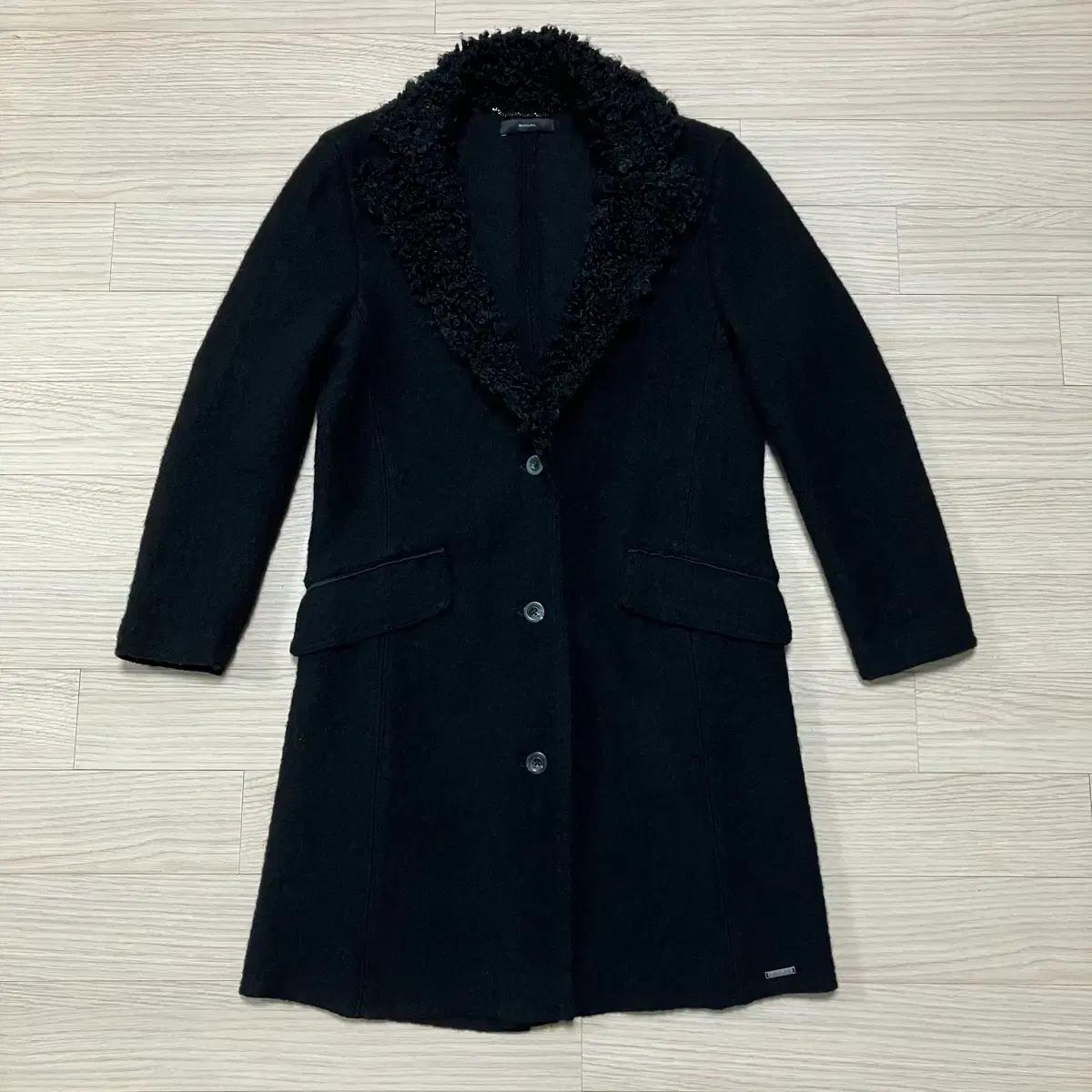 [Diesel] 디젤 카라 부클 울 코트 블랙