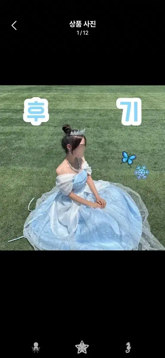 졸업사진 신데렐라 드레스대여(풀세트 유리구두 목/귀걸이 티아라 등등)