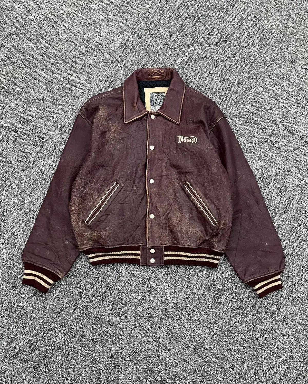 (L)90'S DIESEL LEATHER VARSITY-M1414