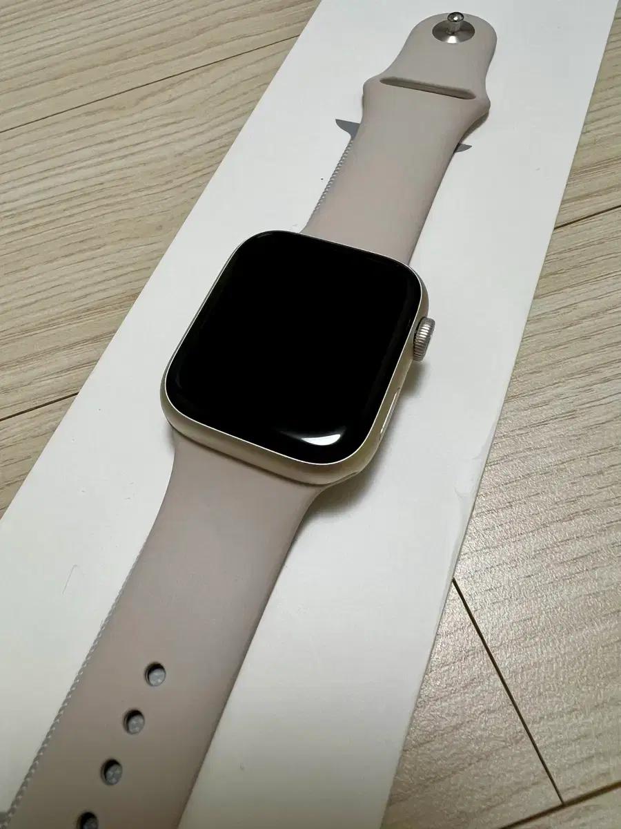 애플워치7 45mm 스타라이트 GPS