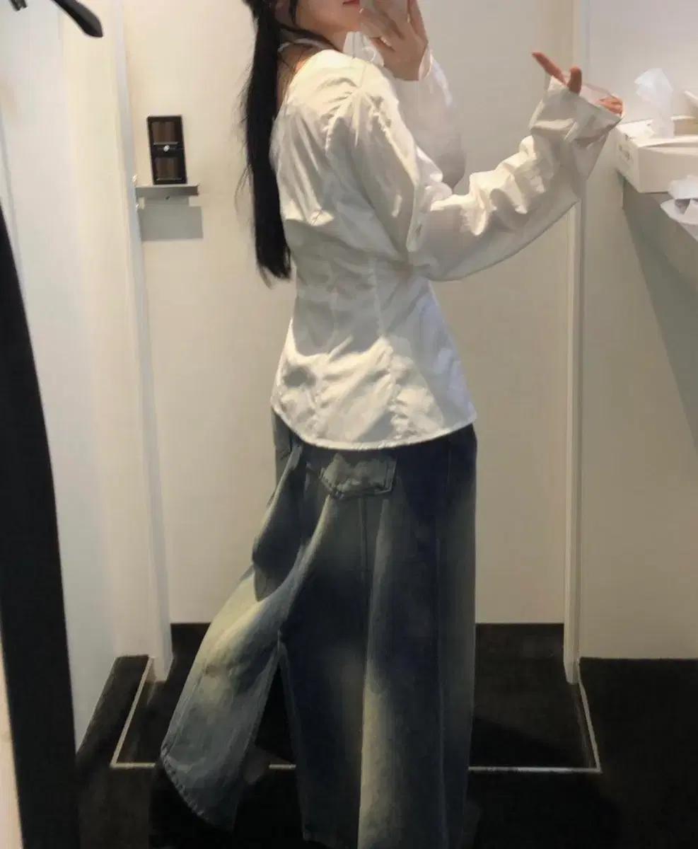 트리밍버드 incision Denim set-up Skirt