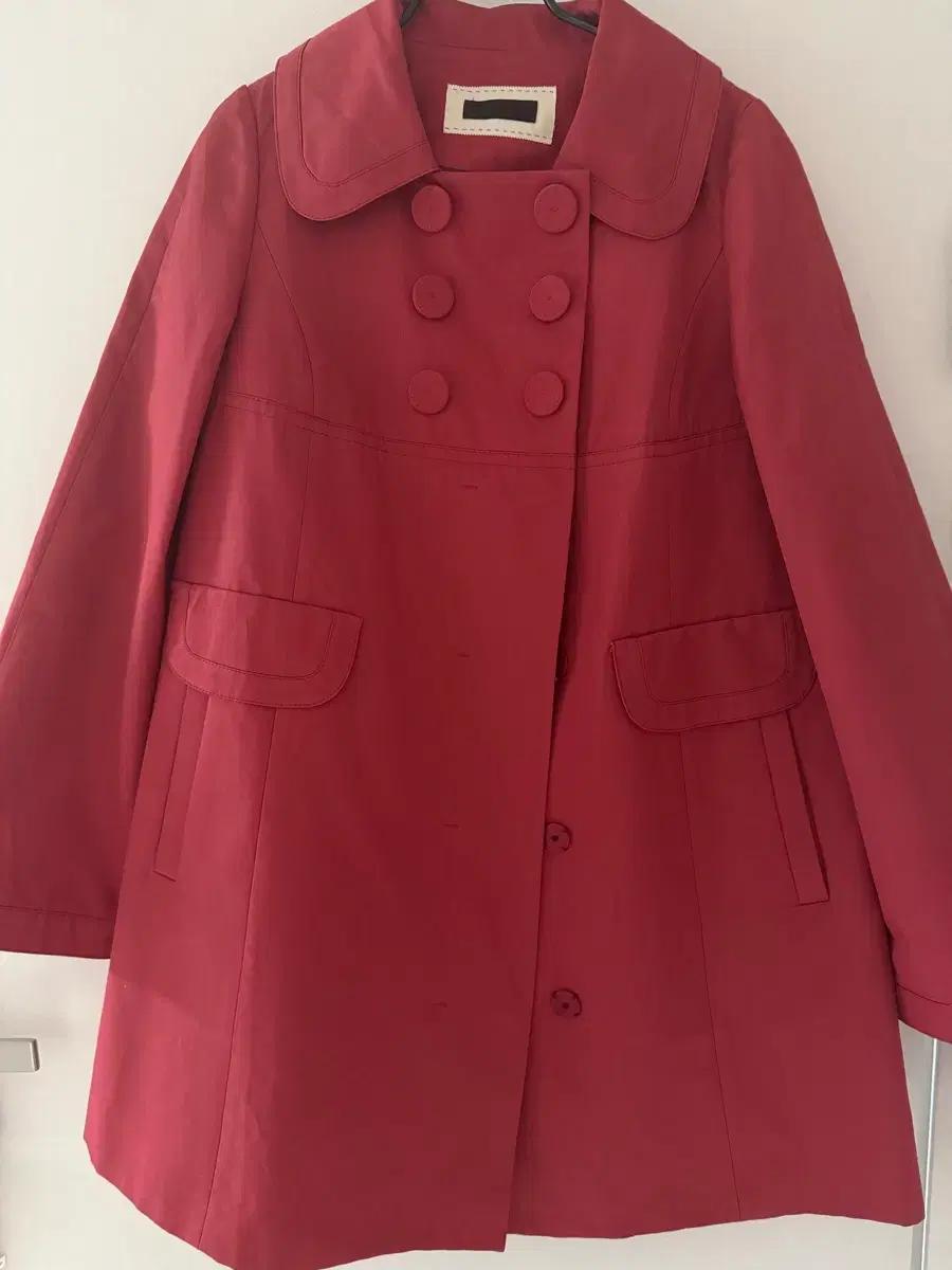 To be chic 피코트 미들코트 일본빈티지 레드 자켓 도트 버튼코트