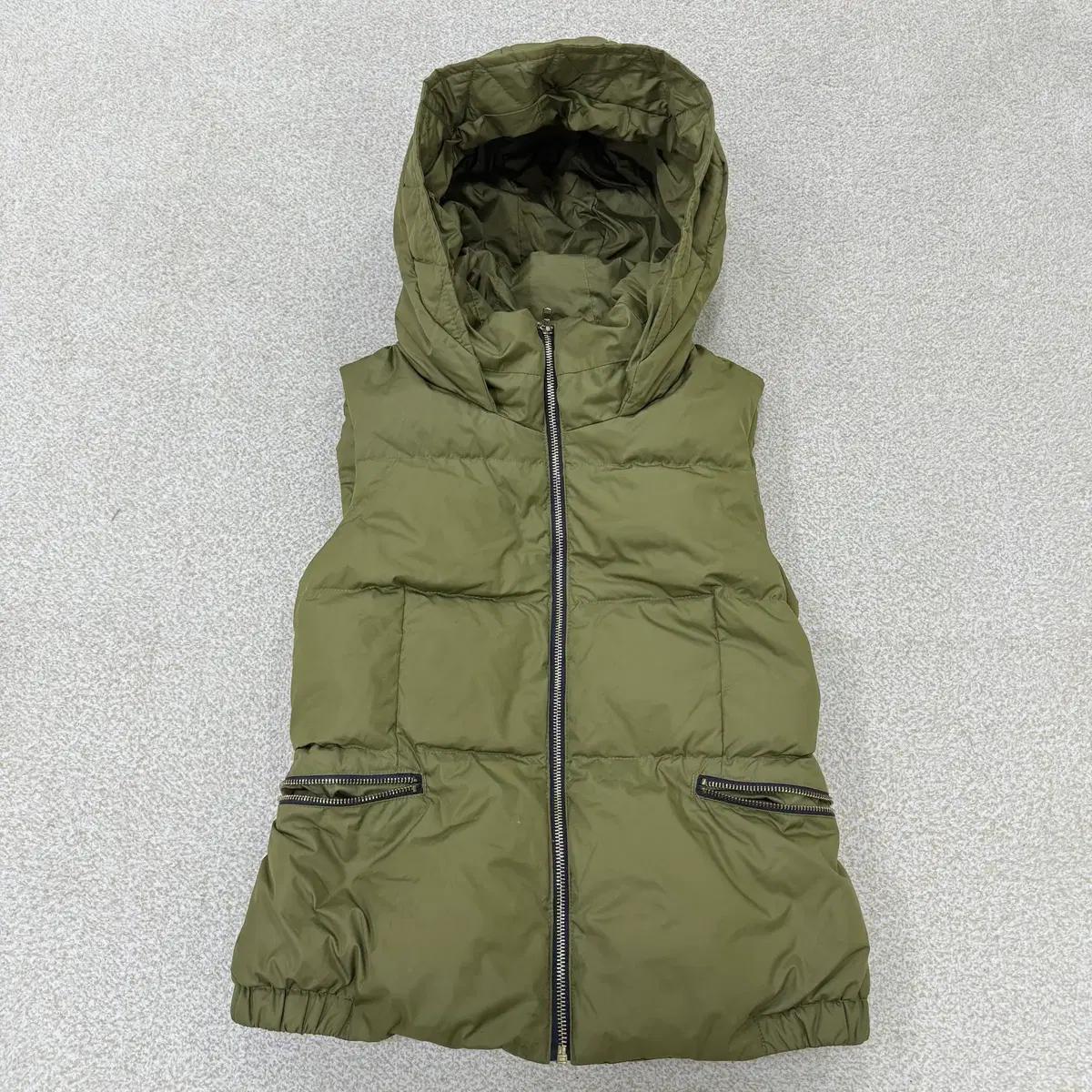 [S] 미쏘 MIXXO 여성 덕다운 카키 패딩조끼 1231T1