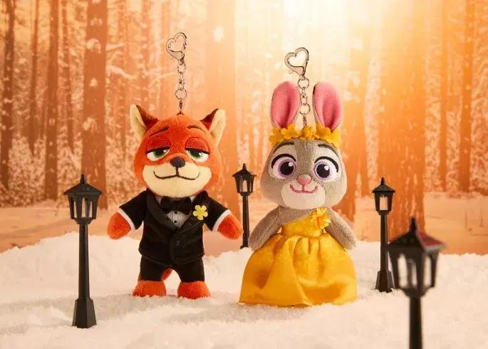 2종 세트) 주디+닉 주토피아 키링 인형 턱시도 드레스 CGV 굿즈 특전