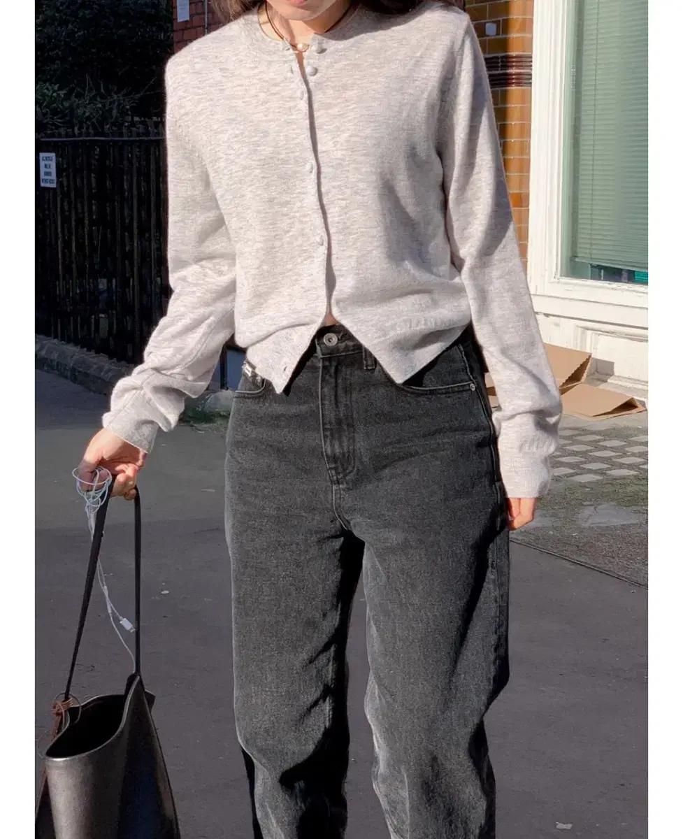 헤이그) a beans cardigan ( light grey )
