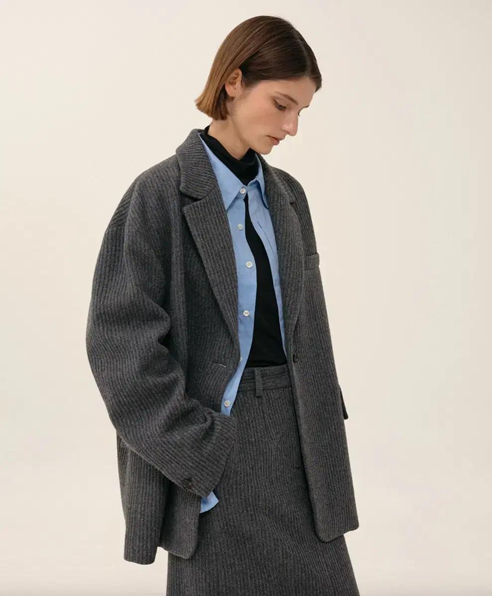 OFC cocoon silhoutte jacket gray 자켓