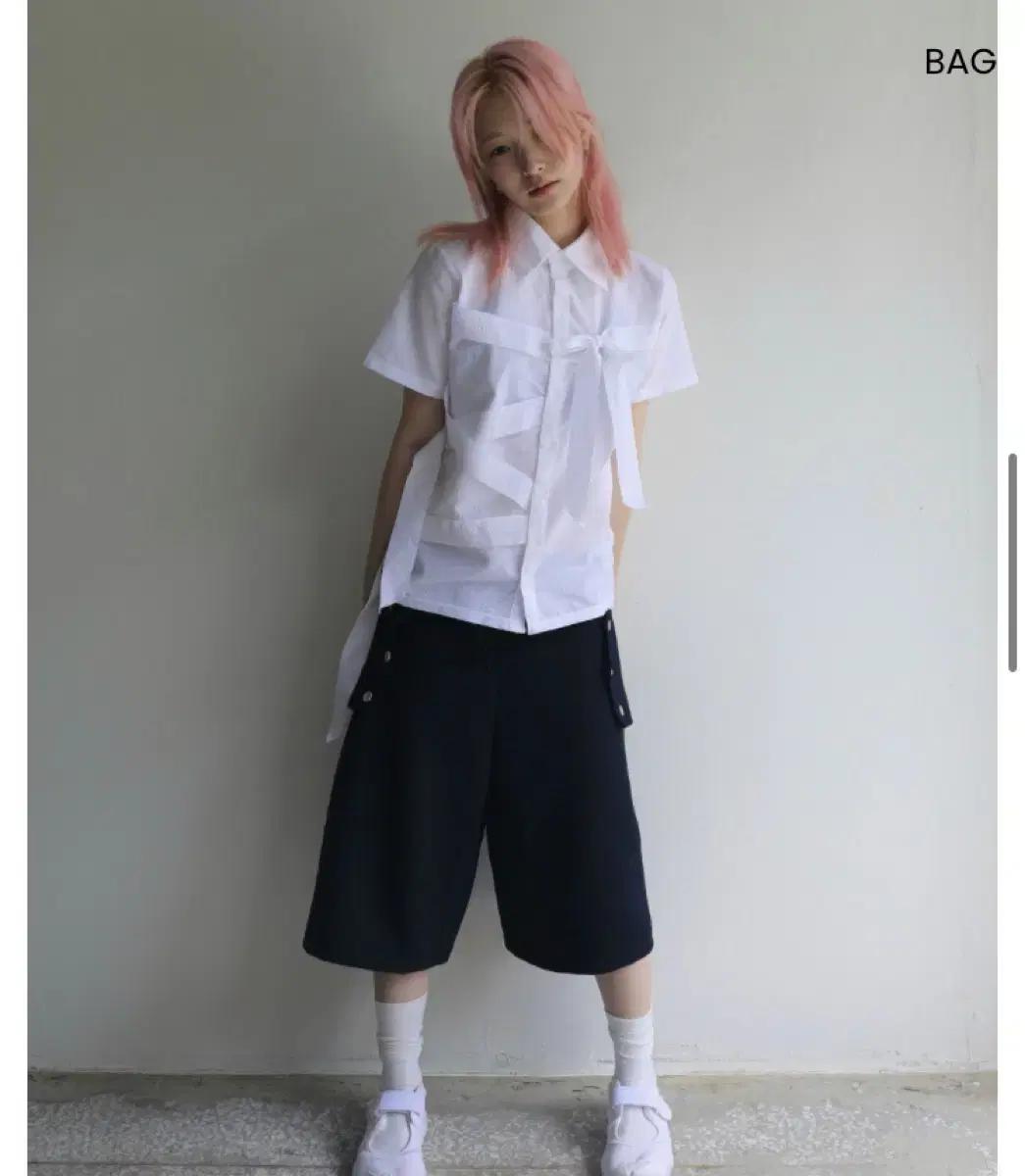 오스하이 bandage shirts white