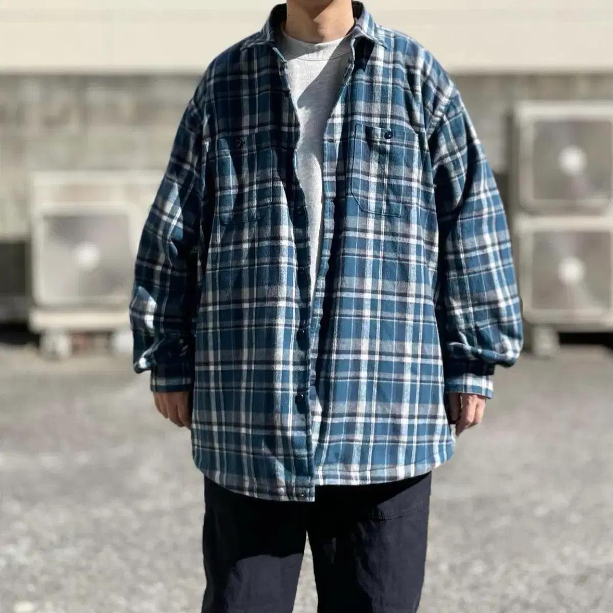 (XL) BROCHURE 브로슈어 워크넬 셔츠 블루체크 SSZ