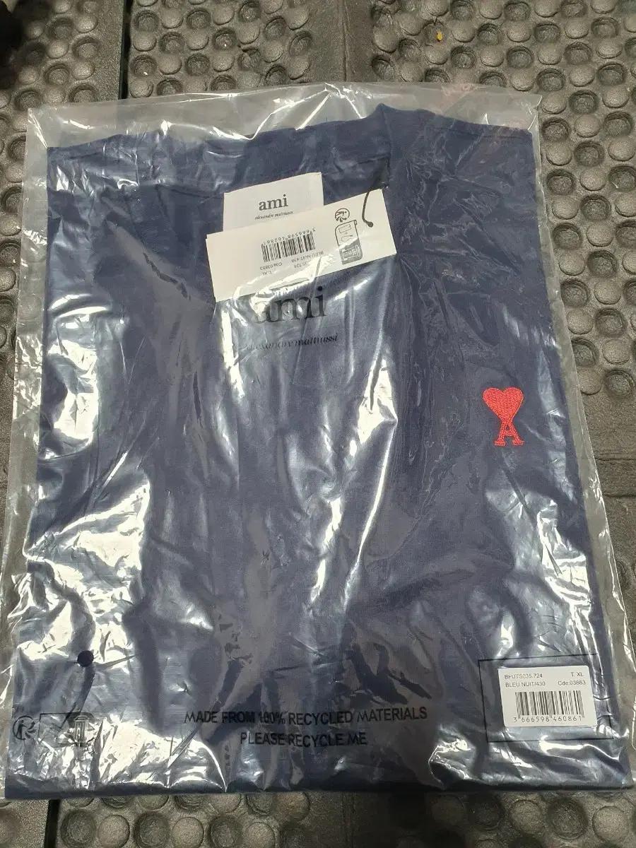 아미 스몰 하트 반팔 티셔츠 네이비 XL