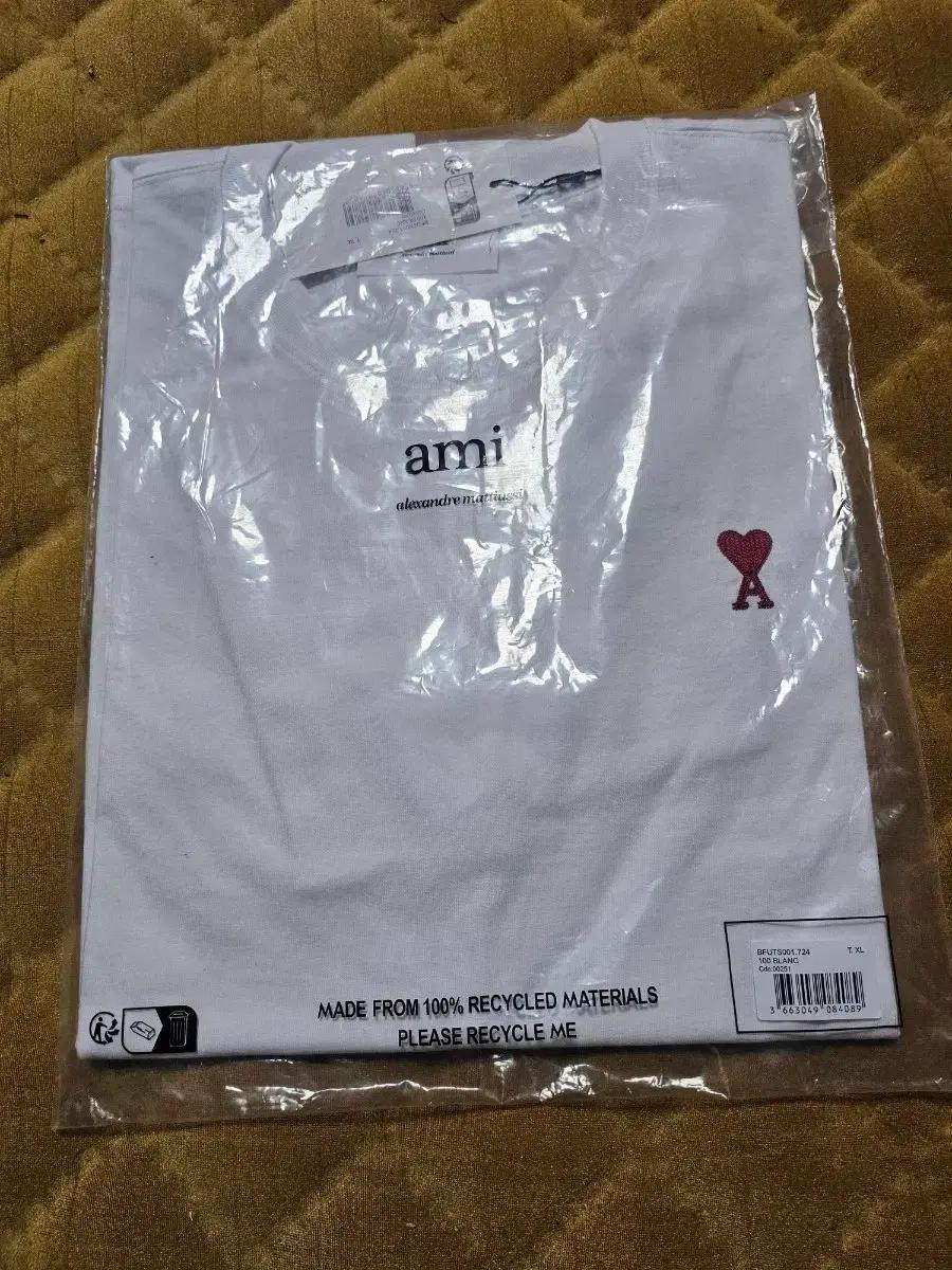 아미 스몰 하트 반팔 티셔츠 화이트 XL