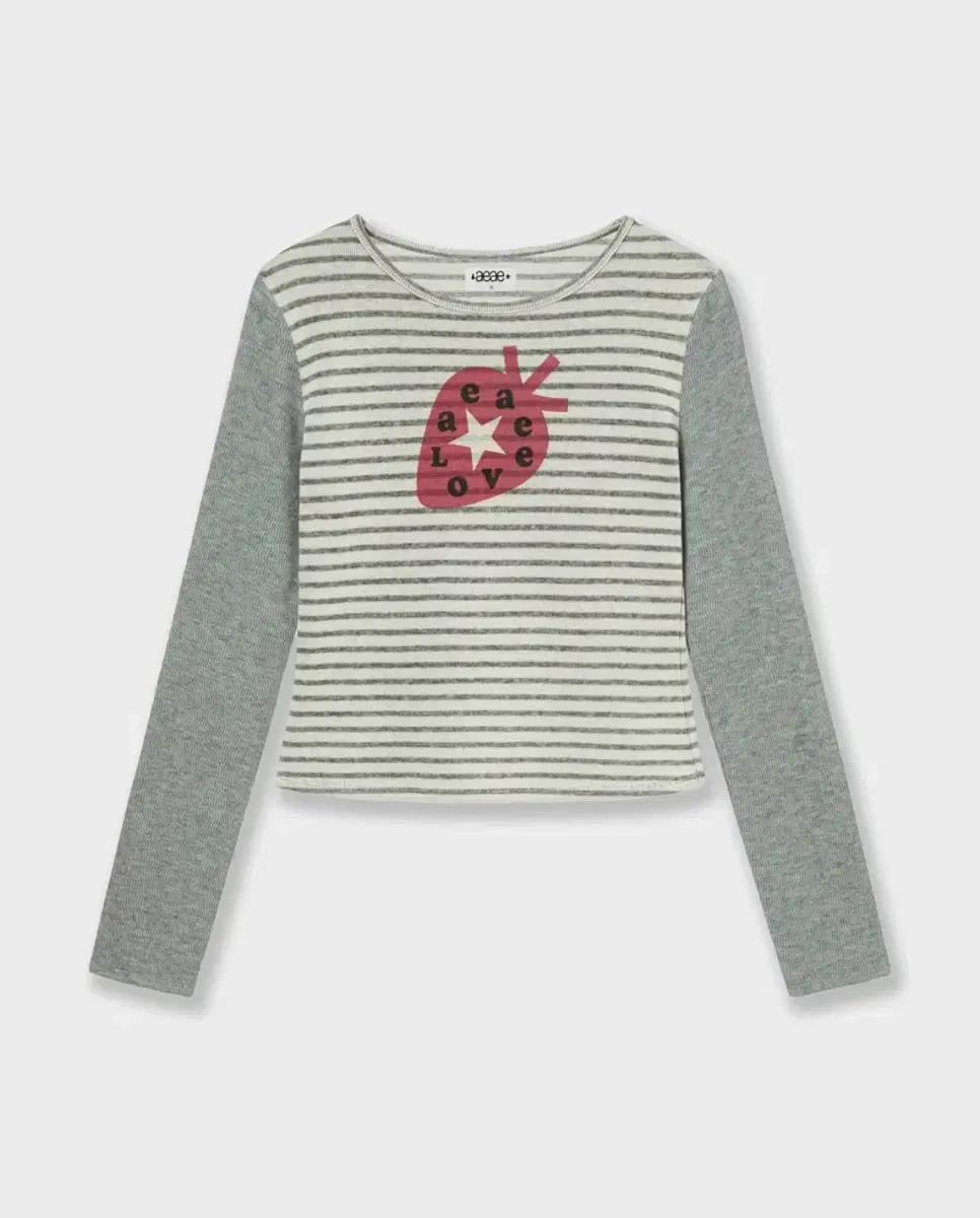aeae 딸기 스트라이프 긴팔 티셔츠 STRAWBERRY TEE