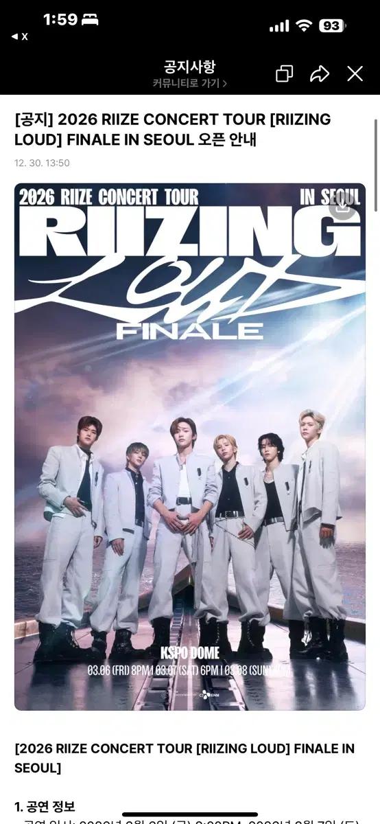 라이즈 RIIZE 콘서트 막콘 양도받아요