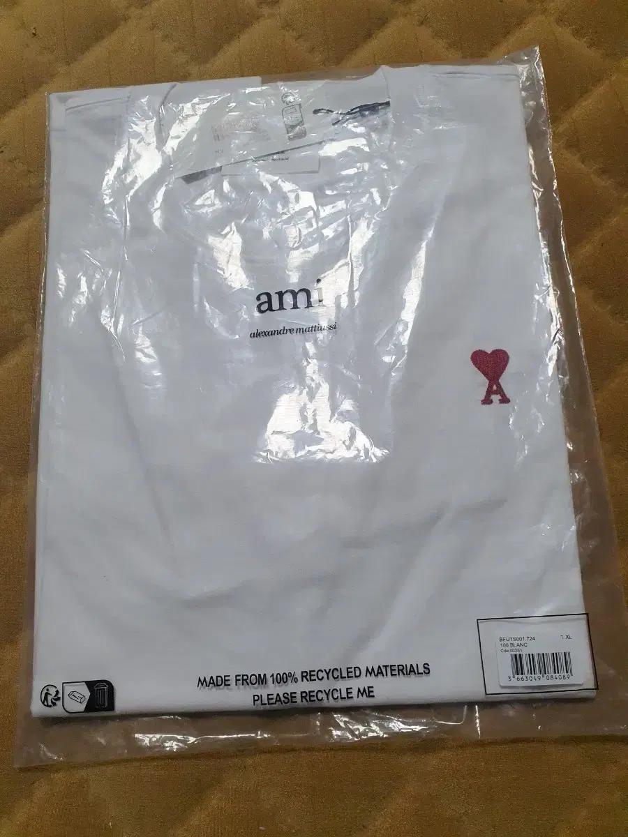 아미 스몰 하트 반팔 티셔츠 화이트 XL