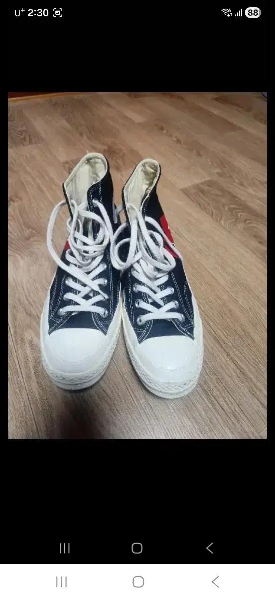 (콜라보)컨버스 x 플레이 꼼데가르송 척 70 하이 블랙 (255)