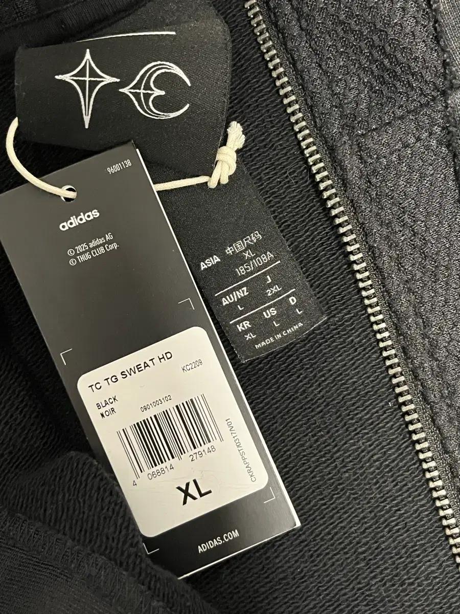 [XL]아디다스x떠그클럽 후드집업 블랙