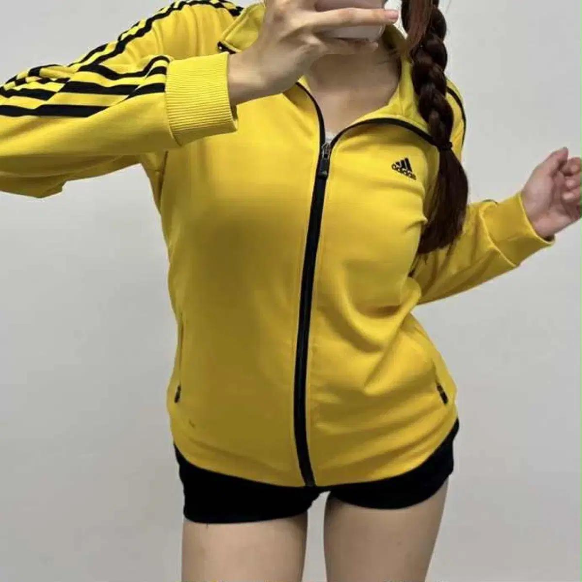 아디다스 y2k 옐로우 러블리힙 트랙탑 희귀져지