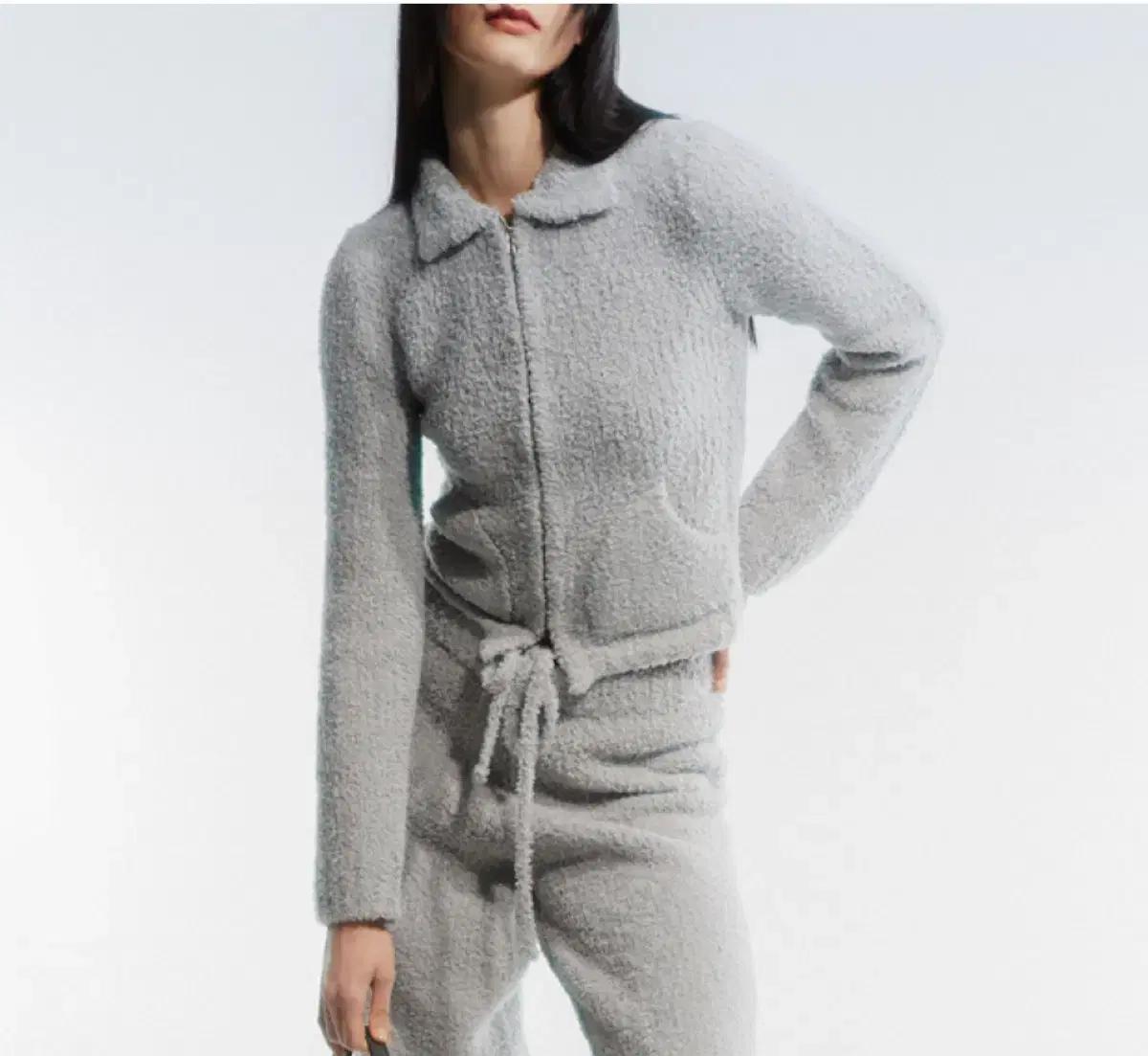 오픈와이와이 더오픈프로덕트 wooly knit zip up 니트 집업