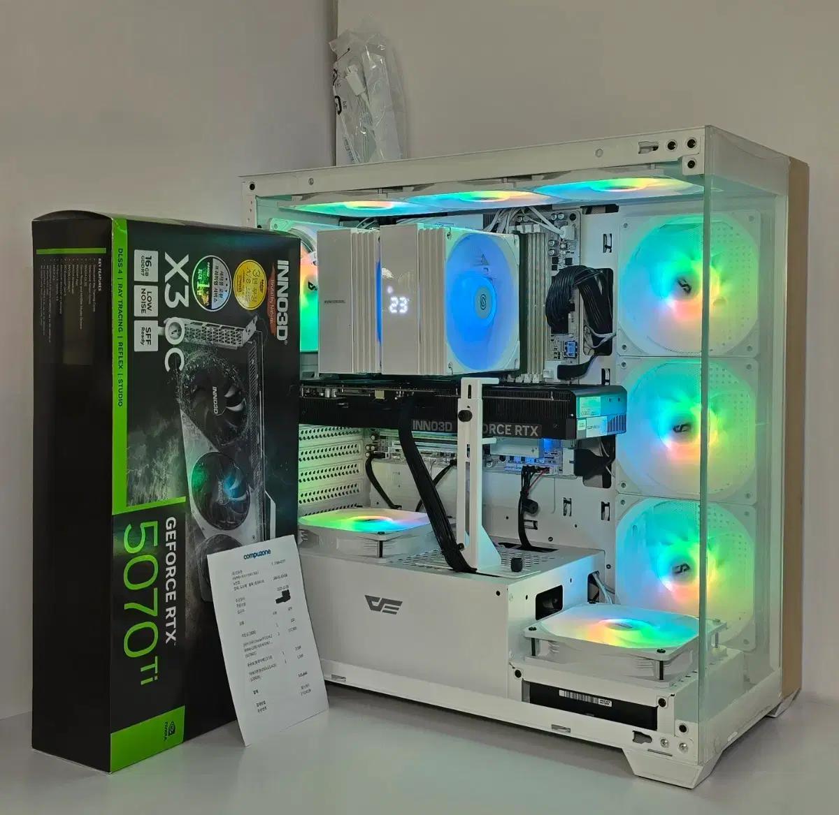 (새제품)RTX 5070Ti, 라이젠 9800X3D, 공랭최강 1000W