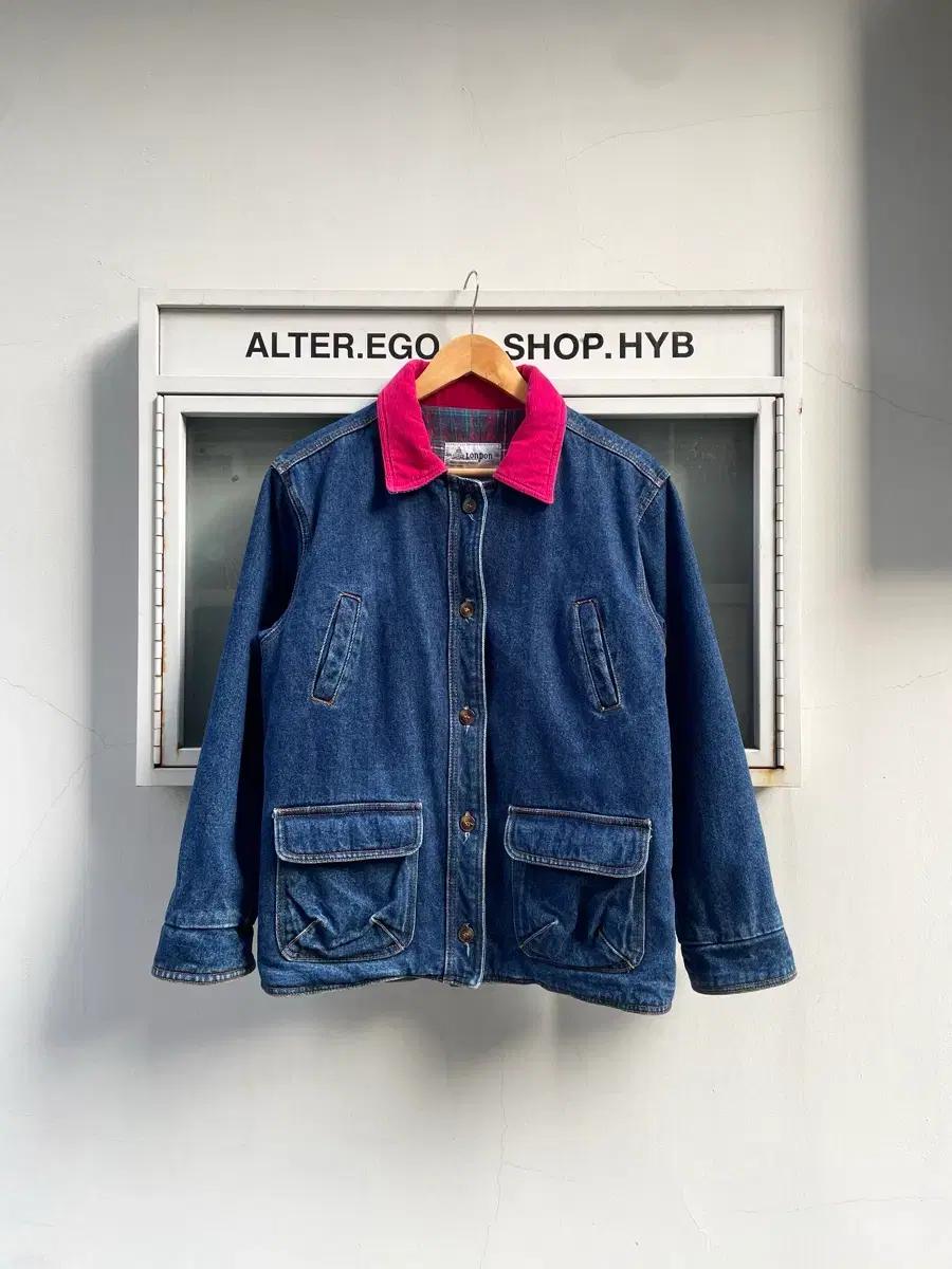London Fog denim jacket with pink detail