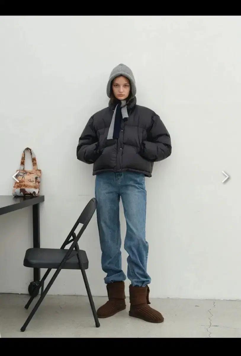 엔조블루스 덕다운숏패딩 블랙