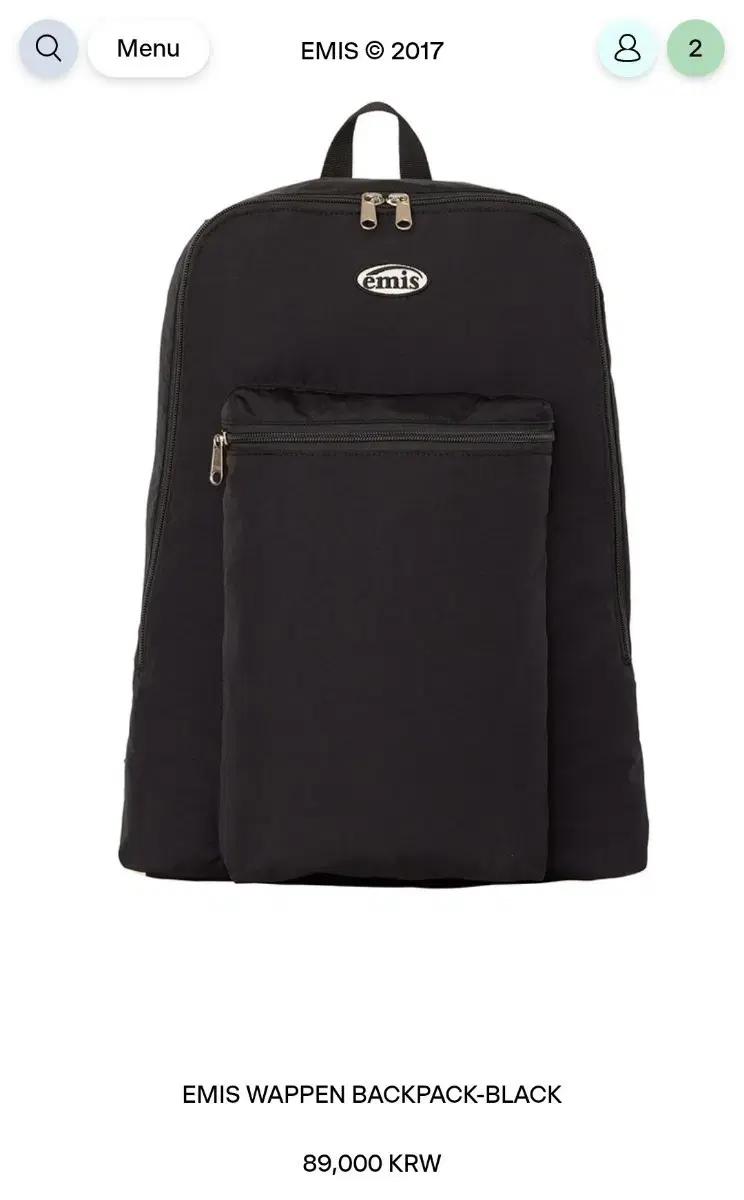 정품 새제품 EMIS WAPPEN BACKPACK-BLACK