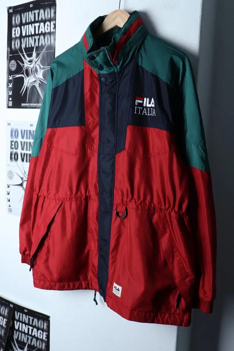 (XL-2XL) 휠라 집업 바람막이 점퍼자켓 90년대 기모-16DAD