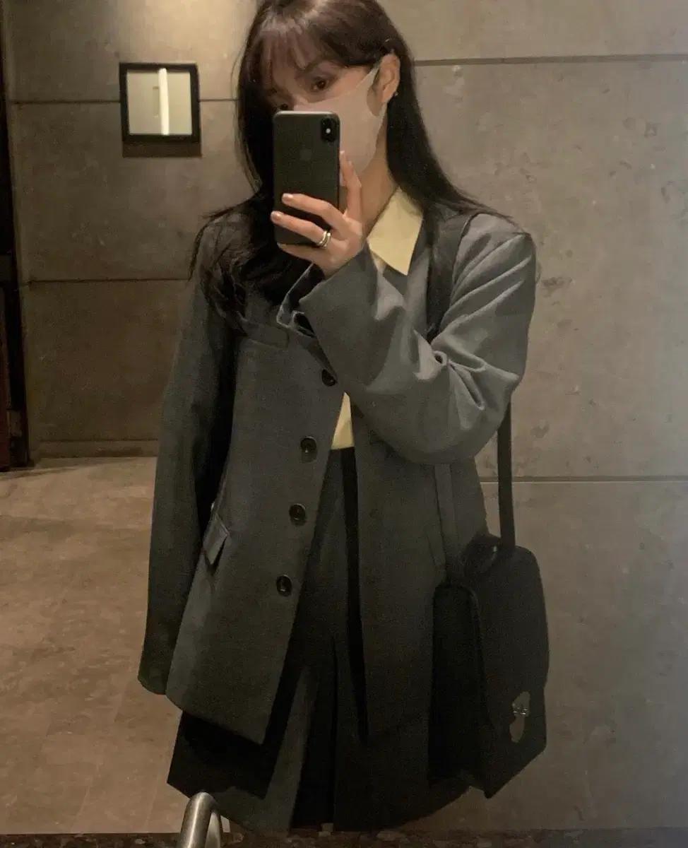 ged 게드 브이넥 자켓,스커트,블라우스 세트