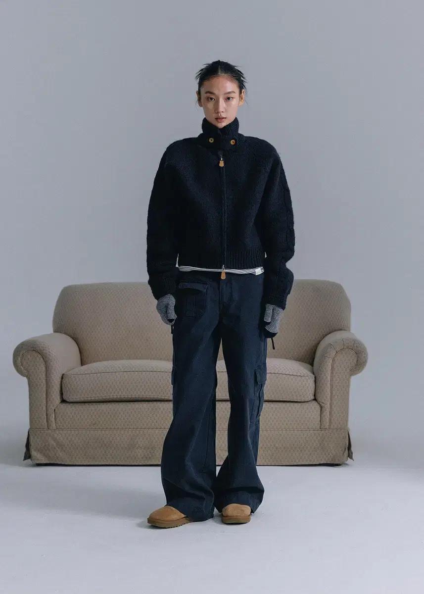 헤이그 아티산 니트 가디건 artisan knit jacket navy