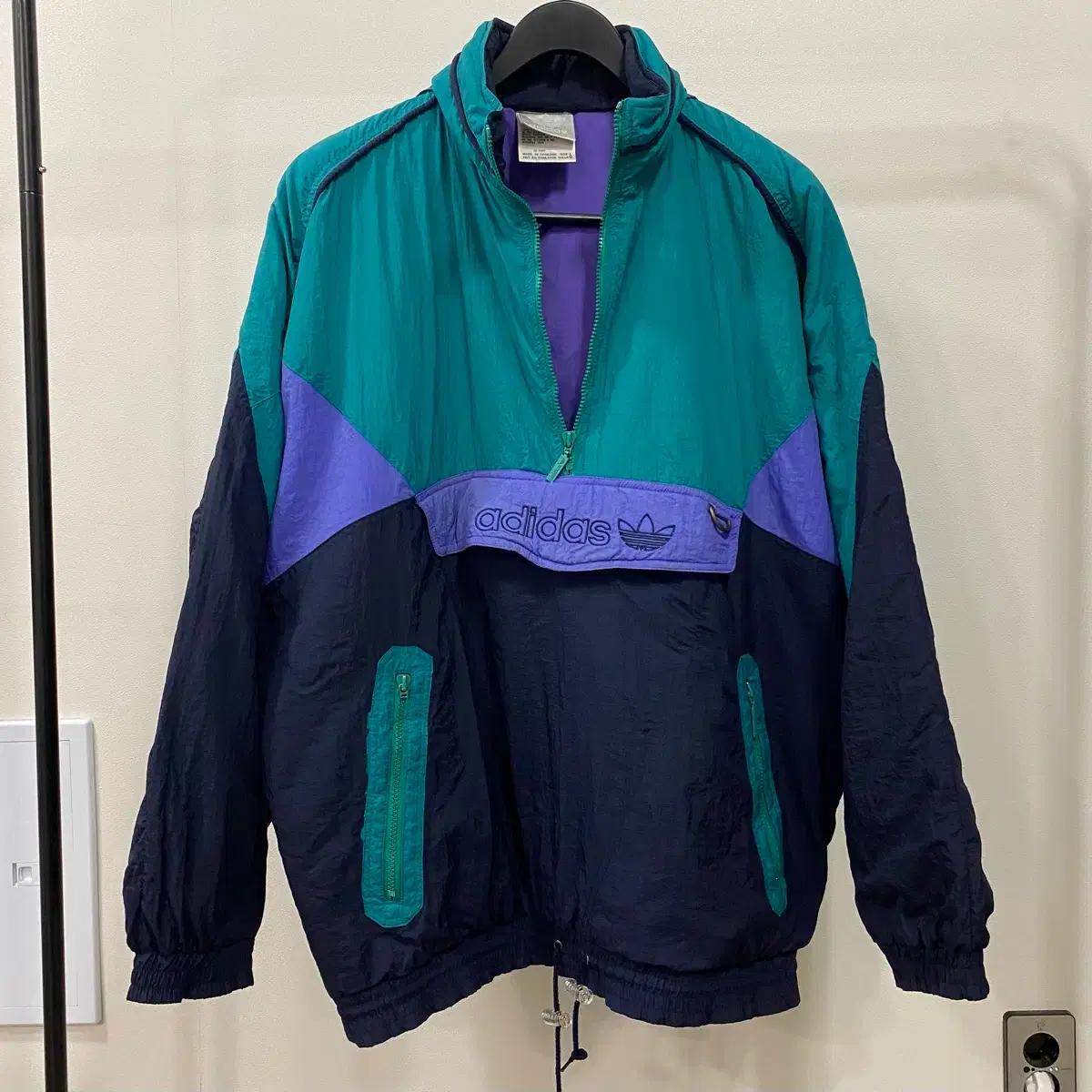 <F> 아디다스 90s 올드스쿨 누빔 아노락 점퍼