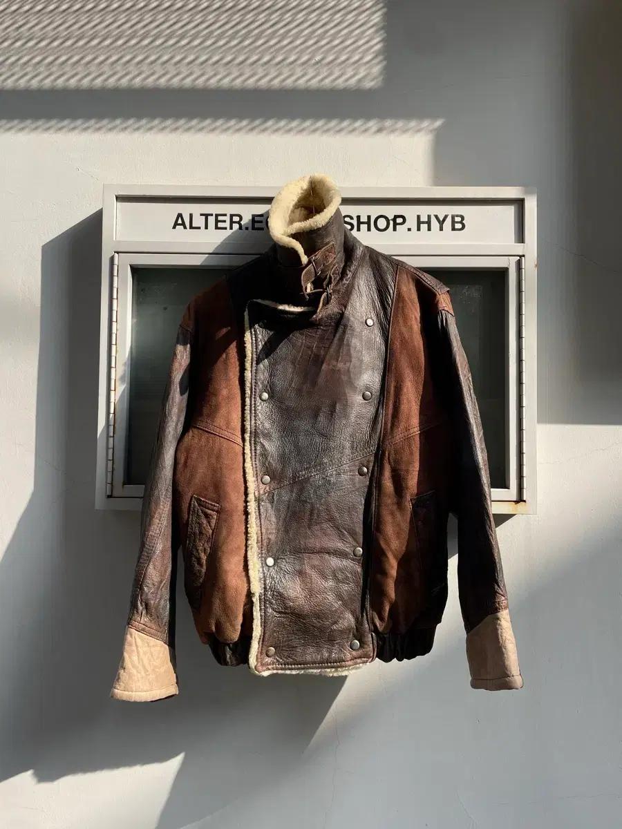 Vintage Real Leather Shearling Mustang