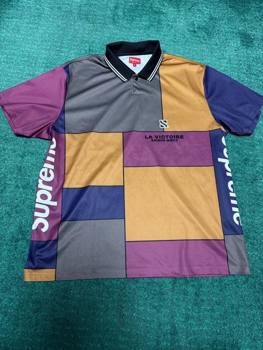 [XL] Supreme Colorblocked Soccer Polo