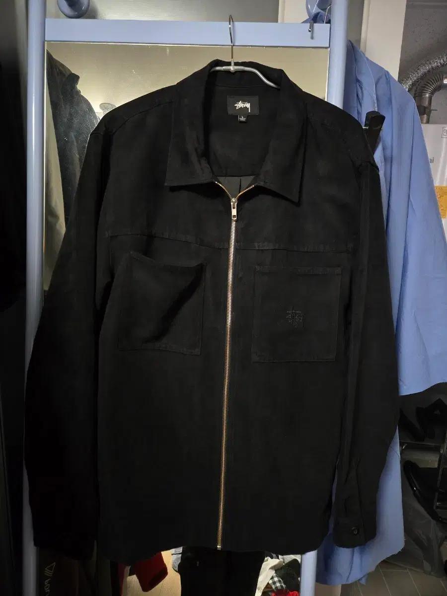 스투시 stussy 스웨이드 자켓 블랙L