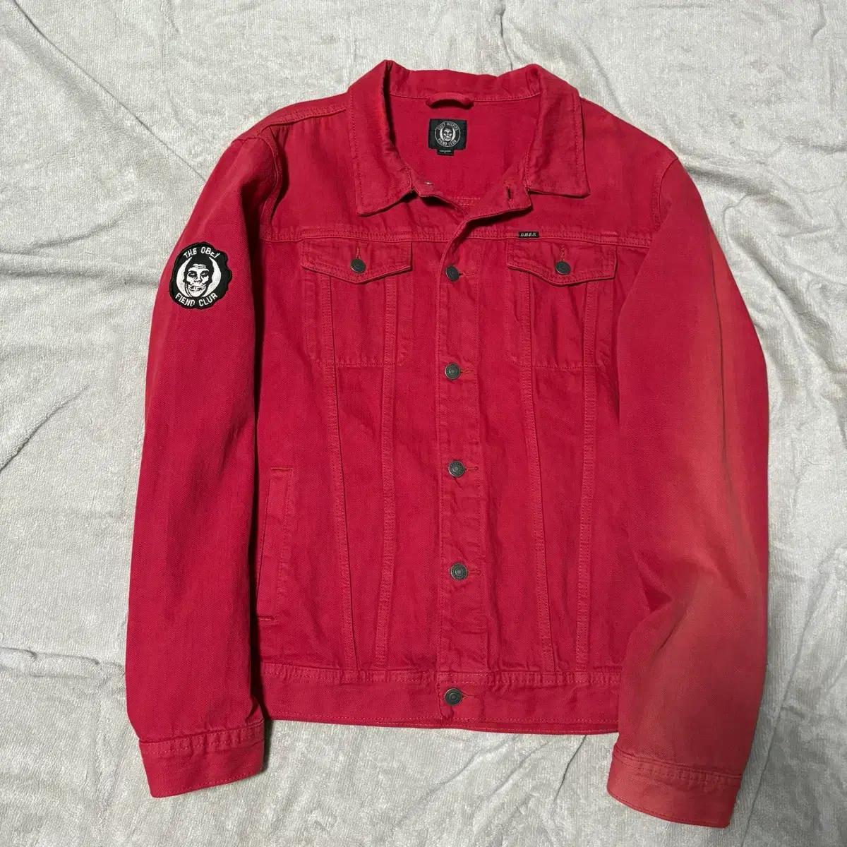 오베이 Obey x The Misfits 미스피츠 레드 데님자켓