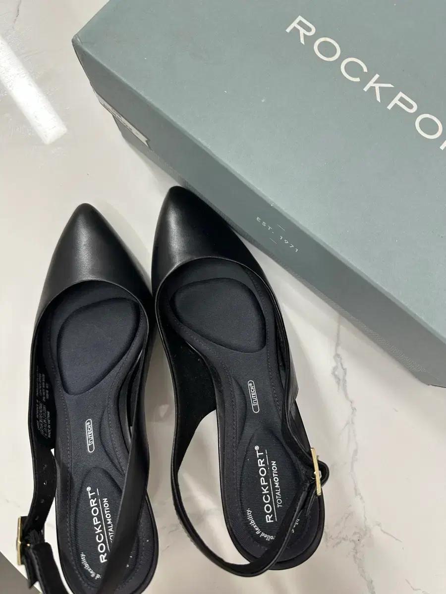 락포트 토탈모션 블랙 펌프스 슬링백 7.5cm 230