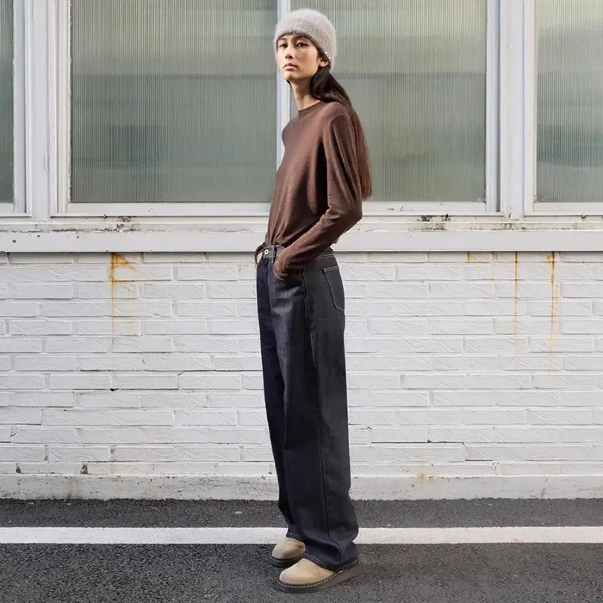 르바 straight non-fade denim indigo blue