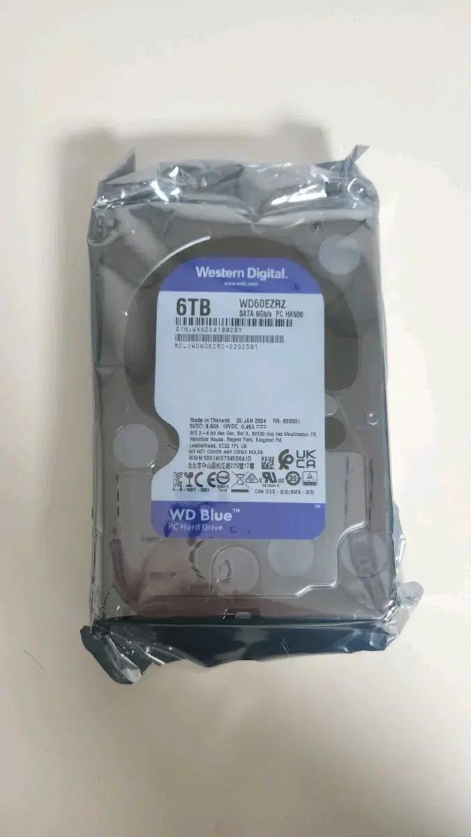 (미사용) WD Blue 6TB(6테라) 하드디스크 팝니다.