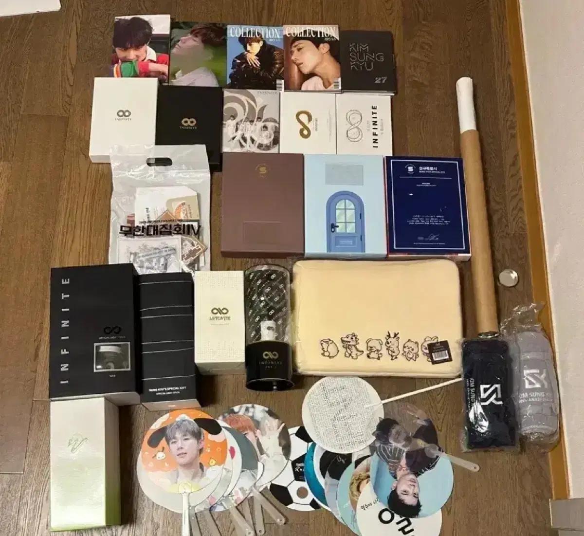 인피니트 굿즈(응원봉 포카 앨범 슬로건 팬클럽키트 담요 부채 등)