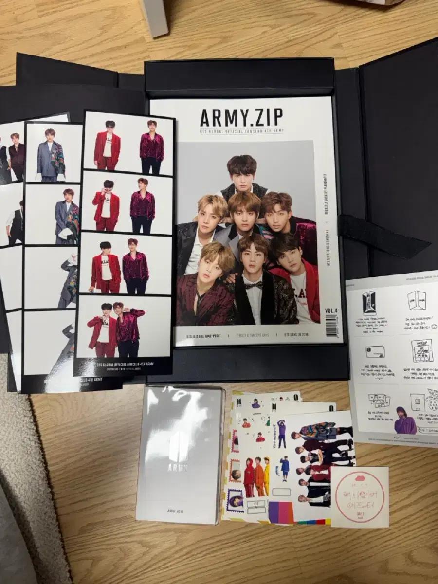 방탄소년단 BTS 아미집 4기 ARMY.ZIP 팬클럽키트 풀세트