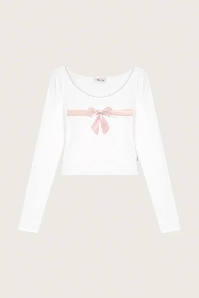 클리시어 기프트 리본 티셔츠 Gift in Ribbon top white