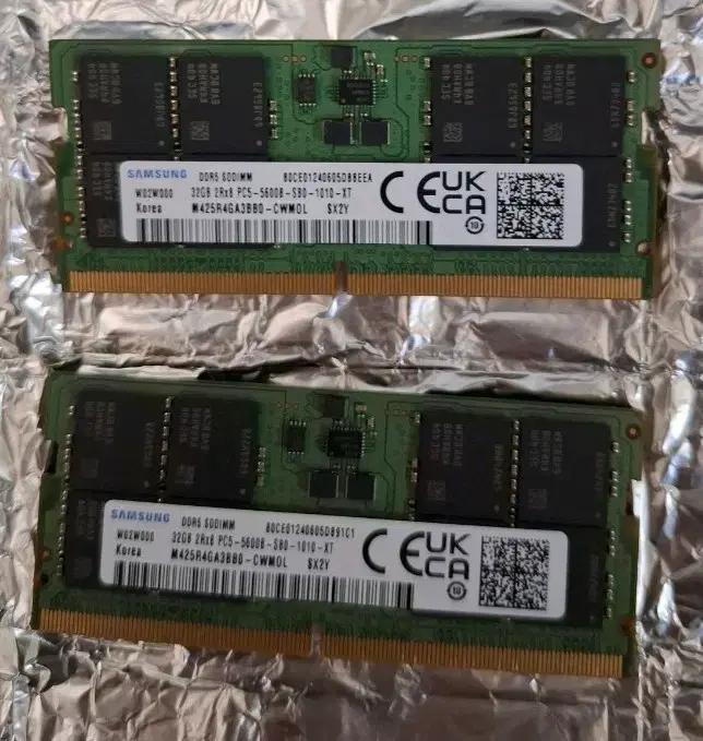 DDR5 32GB 2개 팝니다.(5600)