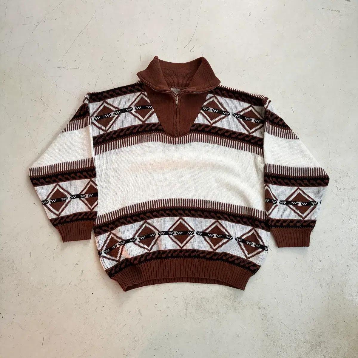 90s Madison Street 빈티지 하프집업 니트 L