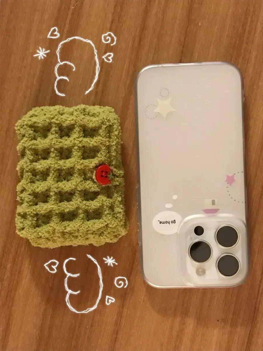 [handmade] 폭닥 와플 뜨개지갑_tomato