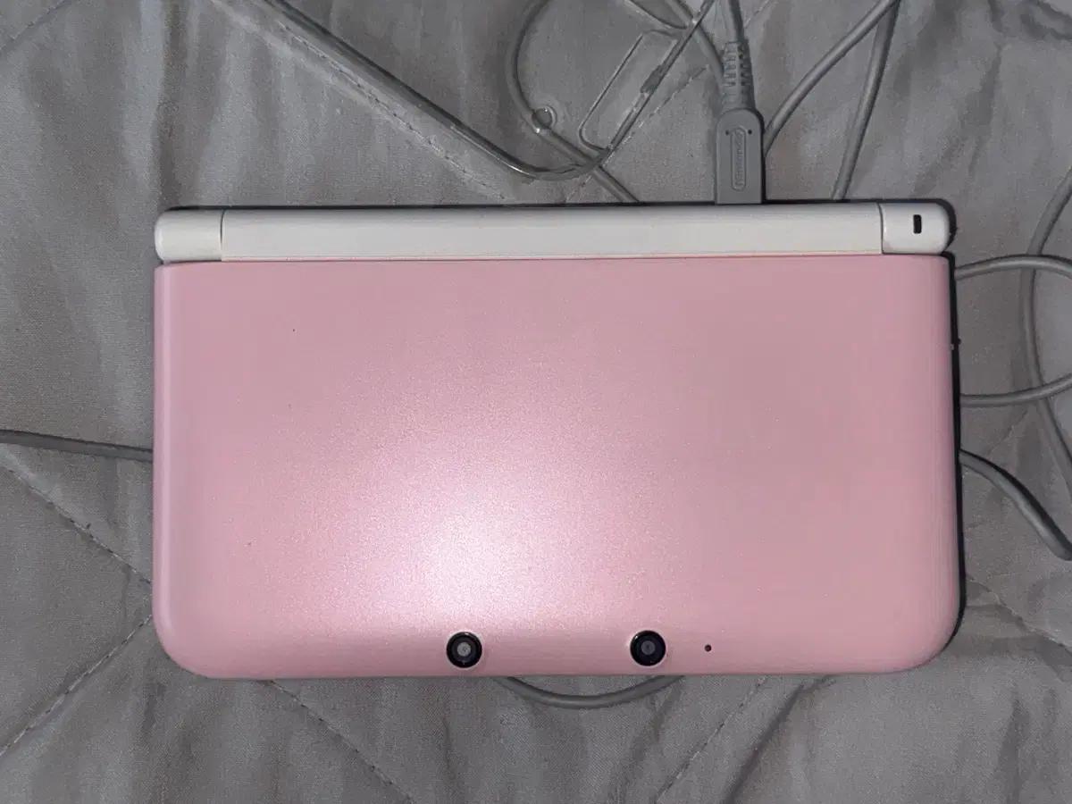닌텐도 3ds XL 핑크화이트 한국판 풀박스 + 튀동숲, 마리오 칩