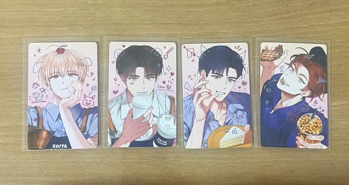 데못죽 이디야 포카 포토카드 일괄 (박문대, 이세진, 류청우, 차유진)