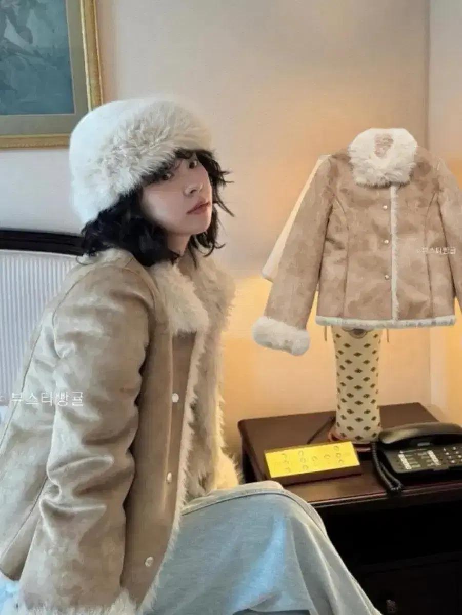 더바넷 에코 케이티 시어링 자켓 무스탕