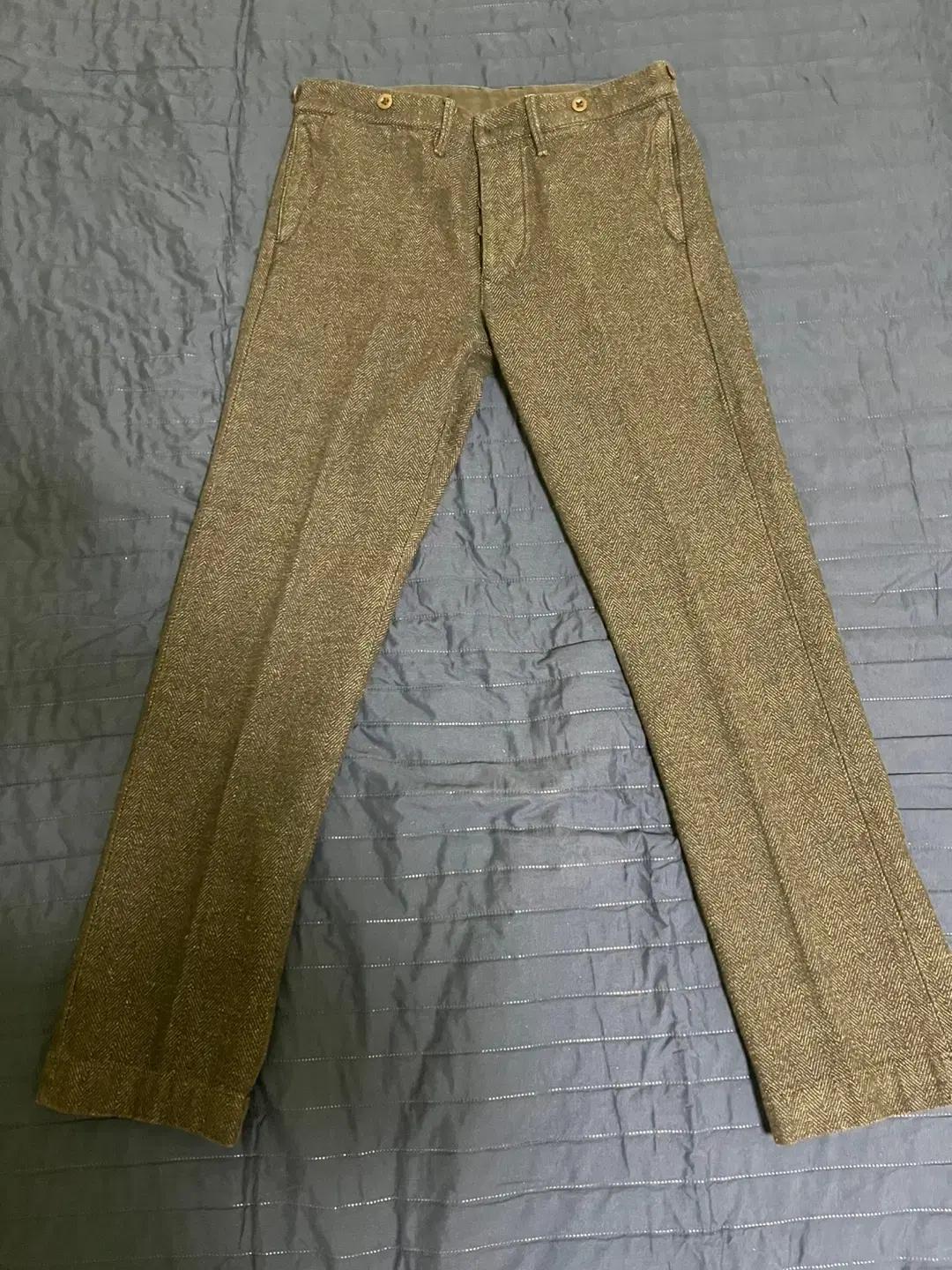 RRL 헤링본 트라우저 다크 브라운 32X32