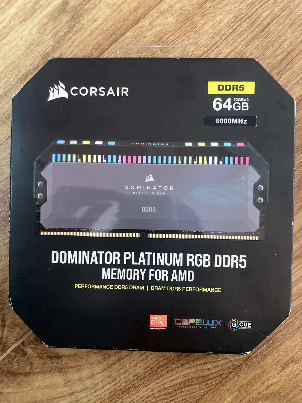 커세어 도미네이터 플레티넘 64G 6000MHZ(32X2) DDR5